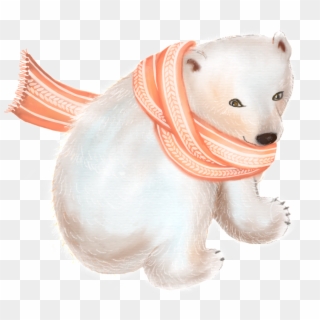 Cute Polar Bear Cartoon Transparent - Polar Bear, HD Png Download