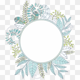 Hand Painted Linear Leaf Circle Png Transparent - Portable Network Graphics, Png Download