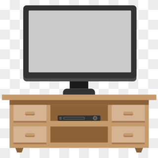 Flat Tv Vector - Tv Table Vector Png, Transparent Png