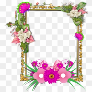 Flower Frame Png, Frame Floral, Png Photo, Frame Wreath, - Beautiful Flower Butterfly Frame, Transparent Png
