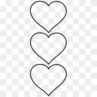 390 X 990 10 - Three Clip Art Black And White Hearts, HD Png Download