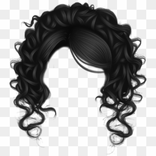 Curl Clipart Background Png - Black Hair Transparent Background, Png Download