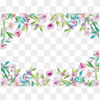 Free Png Download Watercolor Flower Border Png Images - Watercolor Floral Border Png, Transparent Png