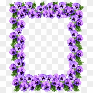 Purple Floral Border Png Pic - Purple Floral Frame Png, Transparent Png