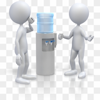 2 Figures Talking At Water Cooler - Water Cooler Office Gossip, HD Png Download