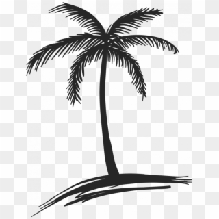 Drawing Coconut Arecaceae Tree Watercolor Painting - Palm Tree Beach Drawing, HD Png Download
