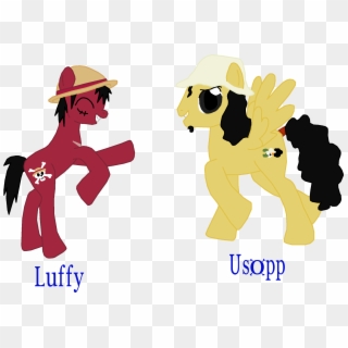 Luffy And Usopp Ponies - Cartoon, HD Png Download
