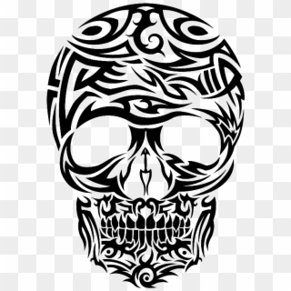 Tribal Tattoo Style Skull Gifts By Cm - Skull Tribal, HD Png Download