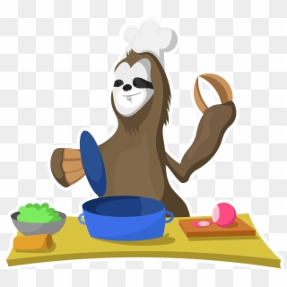 Sloth Clipart Table - Sloth Cooking, HD Png Download