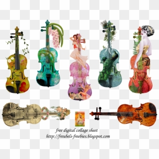 Fantasy Violin Collage Sheet, Collage Art, Collages, - Viola, HD Png Download