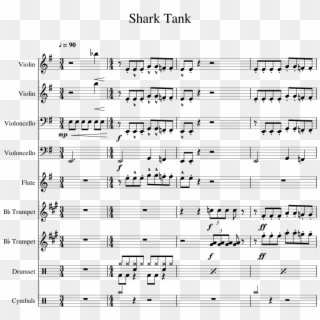 Shark Tank Entrance Music Sheet Music For Violin, Flute, - Shark Tank Music Sheet, HD Png Download