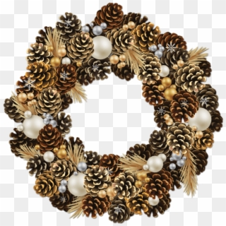 Free Png Transparent Christmas Pinecone Wreath With - Transparent Christmas Wreath Png Free, Png Download