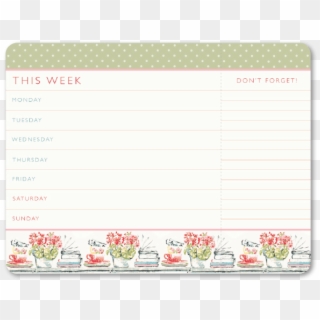 Laura Ashley Weekly Planner Pad, HD Png Download