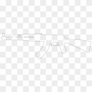 Ak 47 Drawing Outline - Assault Rifle, HD Png Download