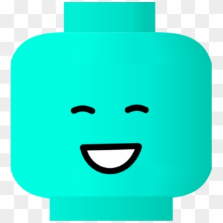 Smiley Face Lego Vector Clip Art - Blue Lego Head Clipart, HD Png Download