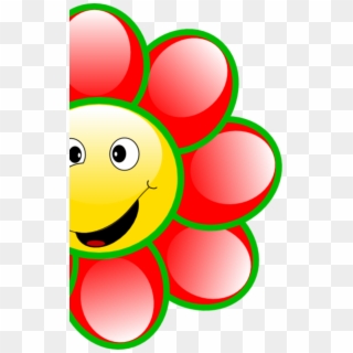 Red Flower Clipart Flipart - Smiling Red Flower Clipart, HD Png Download