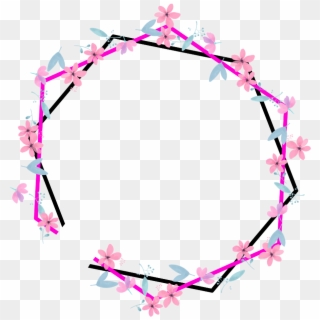 #geometric #round #pentagon #neon #border #frame #freetoedit - Circle, HD Png Download
