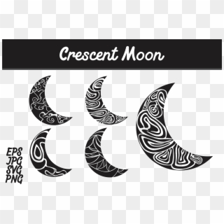 Crescent Moon Set Svg Vector Image Bunlde Graphic By - Batik Mega Mendung Vector Png, Transparent Png