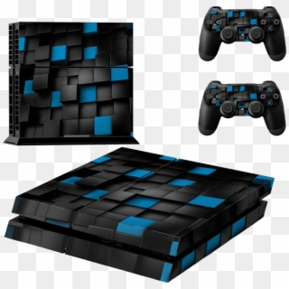Ps4 Skin Black And Blue 3d Grid Ps4 - Ps4 Pro Skin West Ham, HD Png Download