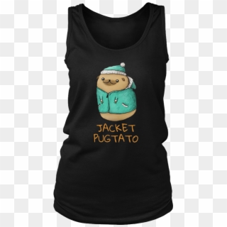 Cute Pug Potato T Shirt Funny Dog Jacket Puglie Tee - Cartoon, HD Png Download