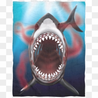 Zombie Undead Shark Ultra Soft Plush Fleece Blanket - Great White Shark, HD Png Download