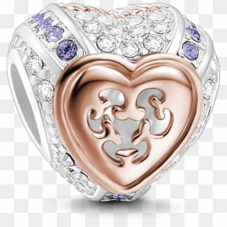 Hollow Heart Rose Gold - Engagement Ring, HD Png Download