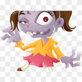 Little Zombie Girl Cartoon, HD Png Download