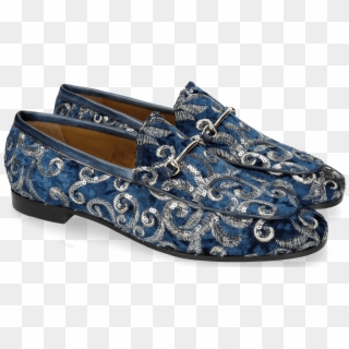 Loafers Scarlett 1 Textile Zardosi Blue - Slip-on Shoe, HD Png Download