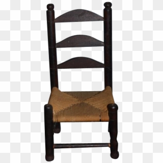 Old Miniature Doll Cane Bottom Wood Chair Ladder Back - Rocking Chair, HD Png Download