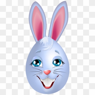 Blue Easter Bunny Egg Png Clipart - Cartoon, Transparent Png