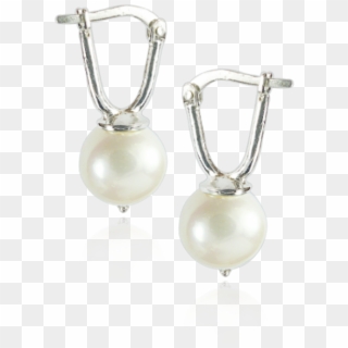 White Pearl Earrings - Earrings, HD Png Download
