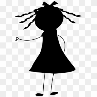 Download Png - Happy Girl Clipart Black And White, Transparent Png