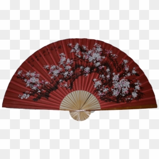 Chinese Folding Fan- Red Plum Flower - Folding Chinese Fan, HD Png Download