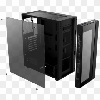 Full Sized 4mm Thickness, Tempered Glass Side Panel - Deepcool Matrexx 55 Black, HD Png Download