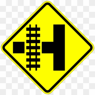 W10-3 Railroad Crossing And Intersection Advanced Warning - Railroad Crossing Sign, HD Png Download