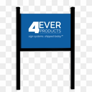 4 Aluminum Single Rail Sign Frame With Pyramid Caps - Sign, HD Png Download