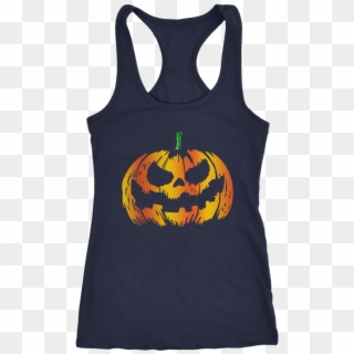 Disstressed Pumpkin Face Horror T-shirt - Shirt, HD Png Download