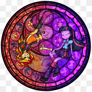 Between Day And Night By Akili Amethyst - Kingdom Hearts Mlp Stained Glass, HD Png Download