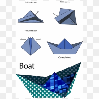Easy Origami Boat Step By Step, HD Png Download