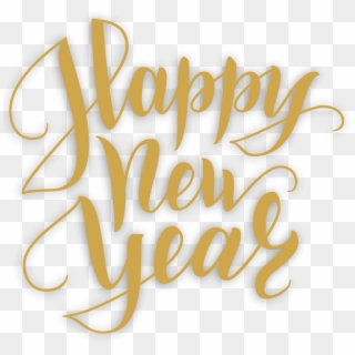Happy New Year In Brush Lettering , Png Download - Calligraphy, Transparent Png