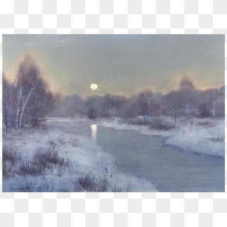 Davis Tonalist Winter Landscape Oil Painting - Tree, HD Png Download