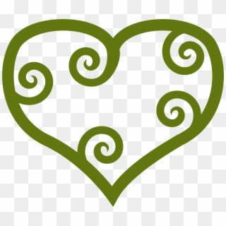 Heart Love Olive Decorative Swirls Floral Decor - Love U Coloring Pages, HD Png Download