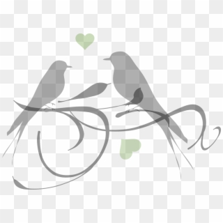 Birds Perched Hearts - Love Bird Clipart, HD Png Download