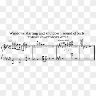 Windows Starting And Shutdown Sound Effects Sheet Music - Sheet Music, HD Png Download