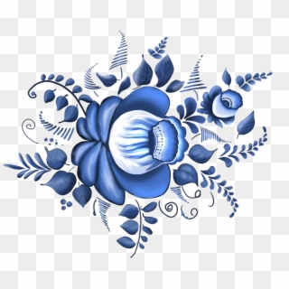 Scrap De Flores Azules - Гжель Орнамент Png, Transparent Png
