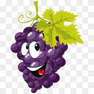 Grapes Free To Use Clip Art - Fruit With Faces Clip Art, HD Png Download