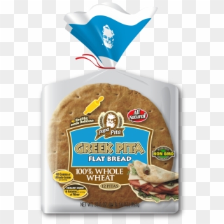 Png Greek Pita Wheat 7 12 Ct Face Slick - Papa Pita Greek Pita Flat Bread, Transparent Png