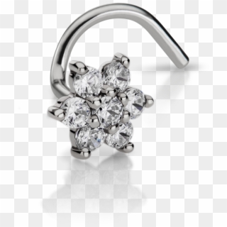 5mm Diamond Flower Nostril Stud - Earring, HD Png Download