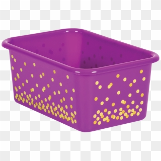 Purple Confetti Small Plastic Storage Bin - Storage Basket, HD Png Download