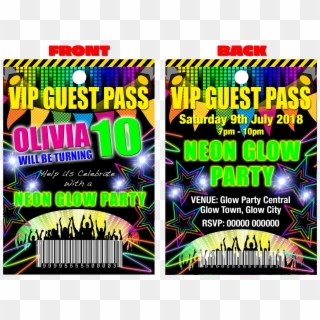 Neon Glow Disco Party, Pink, Red Or Blue, Vip Guest - Poster, HD Png Download